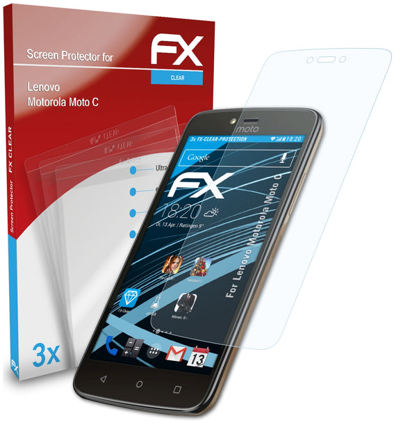 atFoliX FX-Clear Schutzfolie für Lenovo Motorola Moto C
