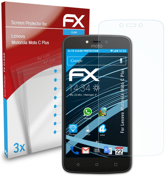 atFoliX FX-Clear Schutzfolie für Lenovo Motorola Moto C Plus
