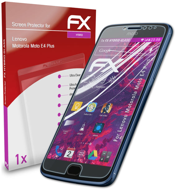 atFoliX FX-Hybrid-Glass Panzerglasfolie für Lenovo Motorola Moto E4 Plus