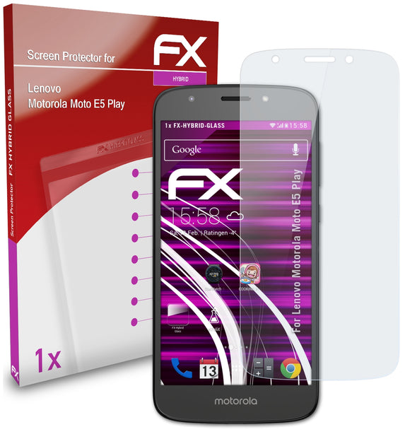 atFoliX FX-Hybrid-Glass Panzerglasfolie für Lenovo Motorola Moto E5 Play