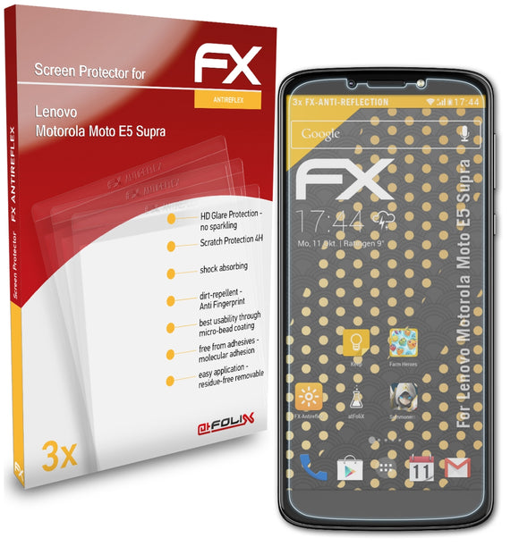 atFoliX FX-Antireflex Displayschutzfolie für Lenovo Motorola Moto E5 Supra