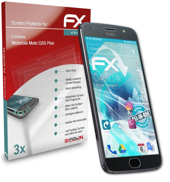 atFoliX FX-ActiFleX Displayschutzfolie für Lenovo Motorola Moto G5S Plus