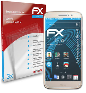 atFoliX FX-Clear Schutzfolie für Lenovo Motorola Moto M