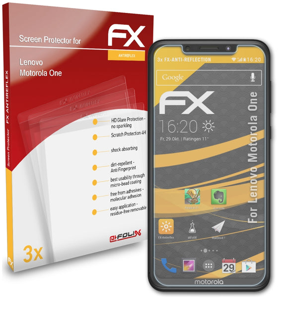 atFoliX FX-Antireflex Displayschutzfolie für Lenovo Motorola One