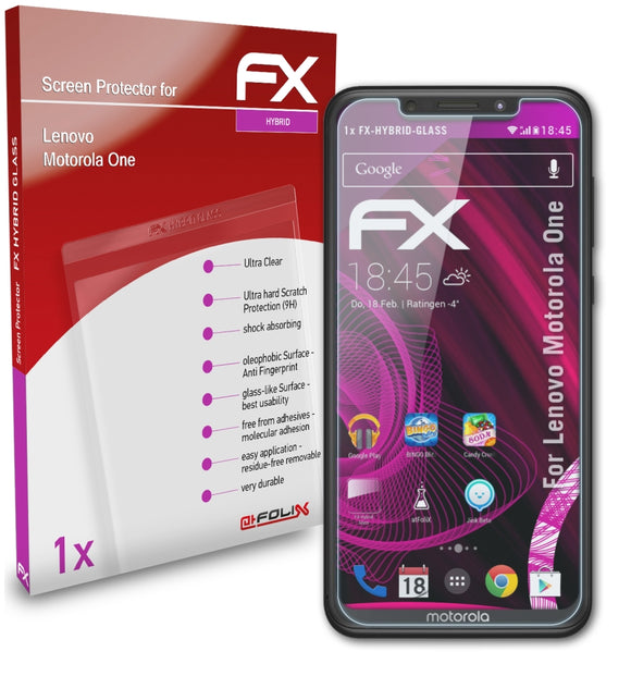 atFoliX FX-Hybrid-Glass Panzerglasfolie für Lenovo Motorola One