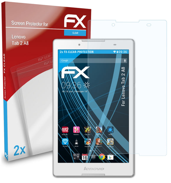atFoliX FX-Clear Schutzfolie für Lenovo Tab 2 A8