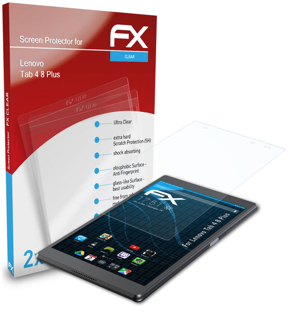 atFoliX FX-Clear Schutzfolie für Lenovo Tab 4 8 Plus