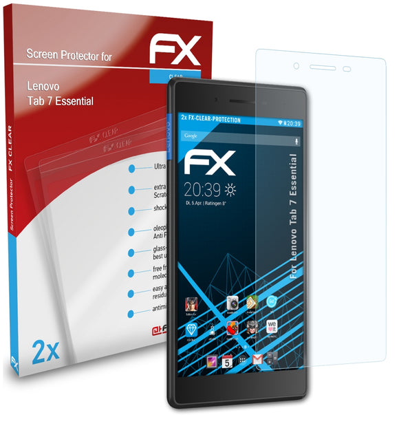 atFoliX FX-Clear Schutzfolie für Lenovo Tab 7 Essential