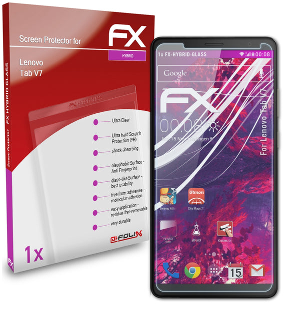 atFoliX FX-Hybrid-Glass Panzerglasfolie für Lenovo Tab V7