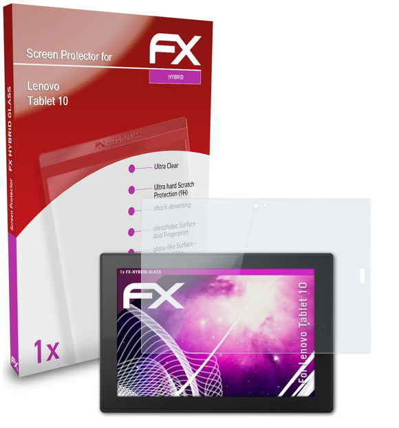 atFoliX FX-Hybrid-Glass Panzerglasfolie für Lenovo Tablet 10