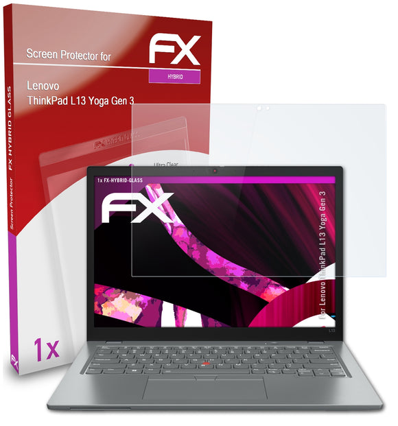atFoliX FX-Hybrid-Glass Panzerglasfolie für Lenovo ThinkPad L13 Yoga (Gen 3)