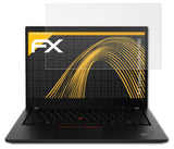Panzerfolie atFoliX kompatibel mit Lenovo ThinkPad T490, entspiegelnde und stoßdämpfende FX (2X)