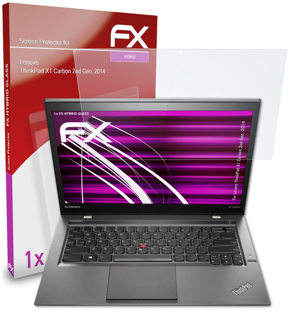 atFoliX FX-Hybrid-Glass Panzerglasfolie für Lenovo ThinkPad X1 Carbon (2nd Gen. 2014)