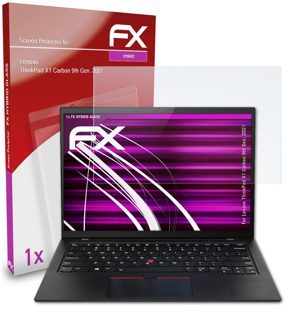 atFoliX FX-Hybrid-Glass Panzerglasfolie für Lenovo ThinkPad X1 Carbon (9th Gen. 2021)