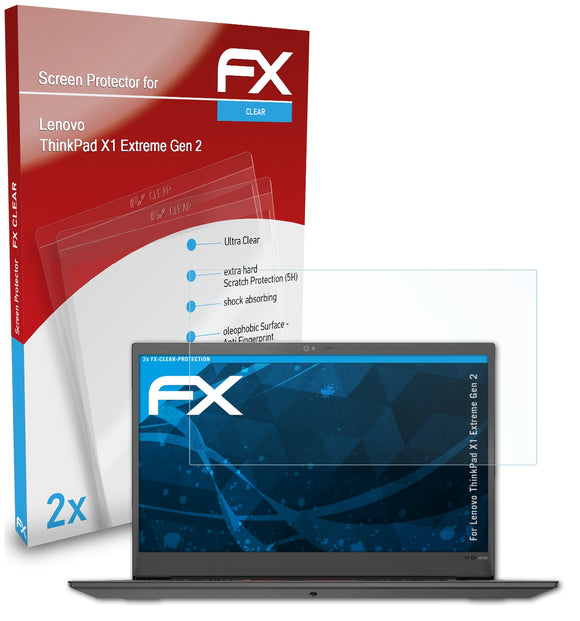 atFoliX FX-Clear Schutzfolie für Lenovo ThinkPad X1 Extreme (Gen 2)