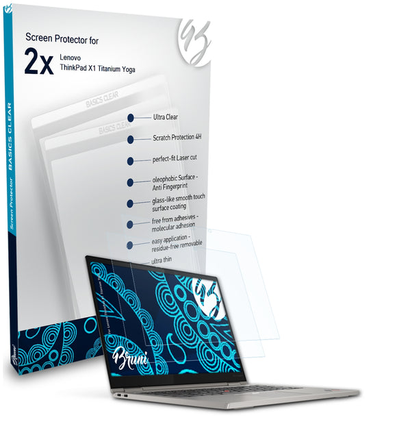 Bruni Basics-Clear Displayschutzfolie für Lenovo ThinkPad X1 Titanium Yoga
