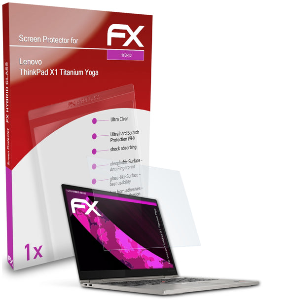 atFoliX FX-Hybrid-Glass Panzerglasfolie für Lenovo ThinkPad X1 Titanium Yoga