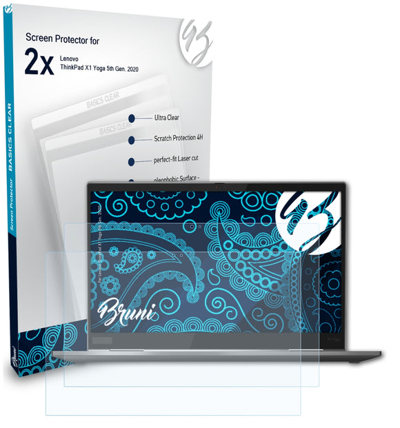 Bruni Basics-Clear Displayschutzfolie für Lenovo ThinkPad X1 Yoga (5th Gen. 2020)