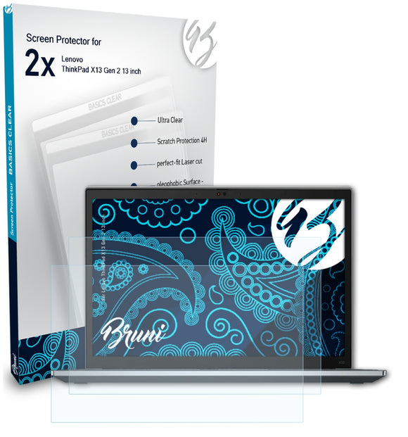 Bruni Basics-Clear Displayschutzfolie für Lenovo ThinkPad X13 Gen 2 (13 inch)