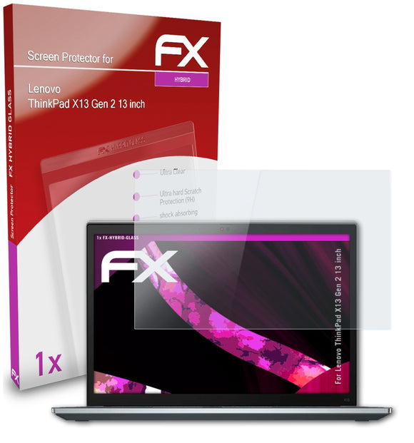 atFoliX FX-Hybrid-Glass Panzerglasfolie für Lenovo ThinkPad X13 Gen 2 (13 inch)