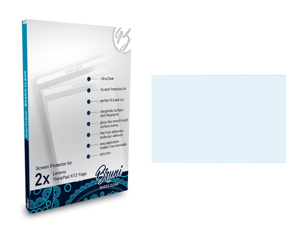 Bruni Basics-Clear Displayschutzfolie für Lenovo ThinkPad X13 Yoga