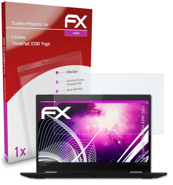 atFoliX FX-Hybrid-Glass Panzerglasfolie für Lenovo ThinkPad X390 Yoga