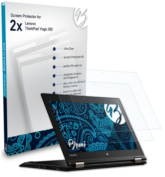 Bruni Basics-Clear Displayschutzfolie für Lenovo ThinkPad Yoga 260