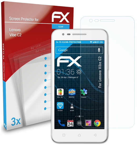 atFoliX FX-Clear Schutzfolie für Lenovo Vibe C2