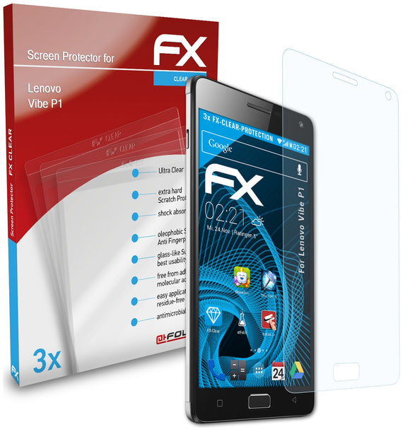 atFoliX FX-Clear Schutzfolie für Lenovo Vibe P1