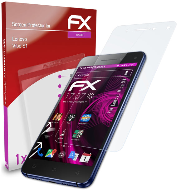 atFoliX FX-Hybrid-Glass Panzerglasfolie für Lenovo Vibe S1