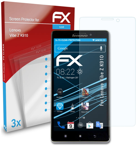 atFoliX FX-Clear Schutzfolie für Lenovo Vibe Z K910