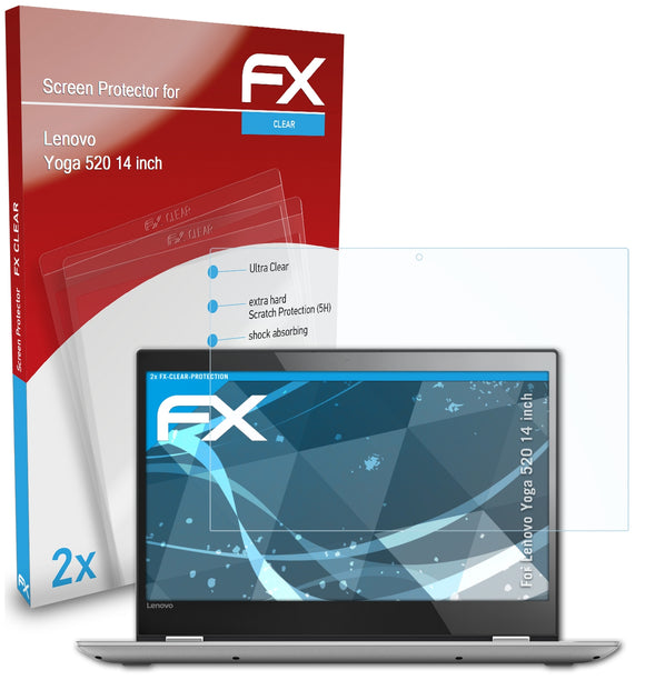 atFoliX FX-Clear Schutzfolie für Lenovo Yoga 520 (14 inch)