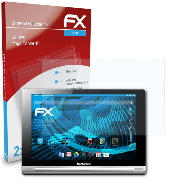 atFoliX FX-Clear Schutzfolie für Lenovo Yoga Tablet 10