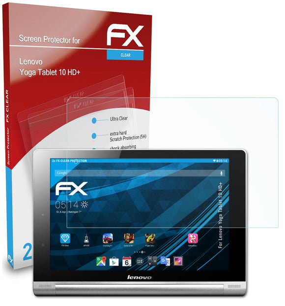 atFoliX FX-Clear Schutzfolie für Lenovo Yoga Tablet 10 HD+