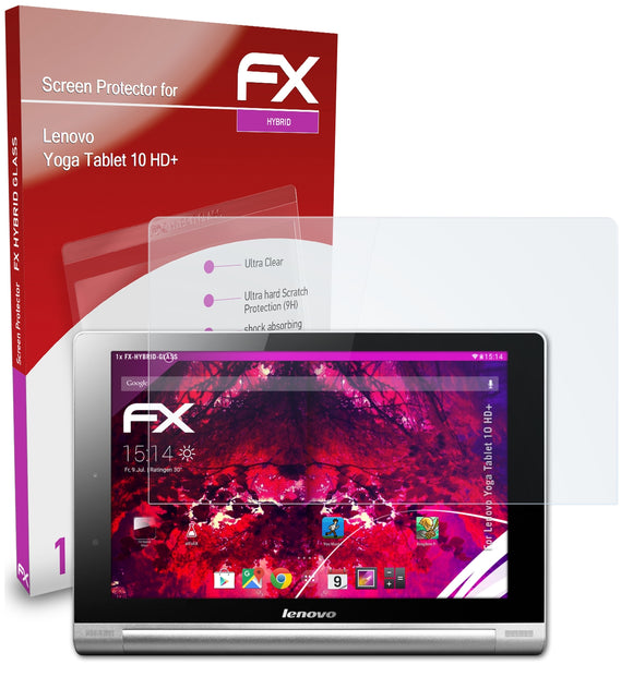 atFoliX FX-Hybrid-Glass Panzerglasfolie für Lenovo Yoga Tablet 10 HD+