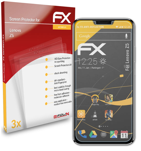 atFoliX FX-Antireflex Displayschutzfolie für Lenovo Z5