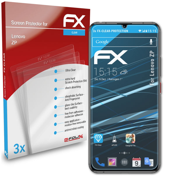 atFoliX FX-Clear Schutzfolie für Lenovo ZP