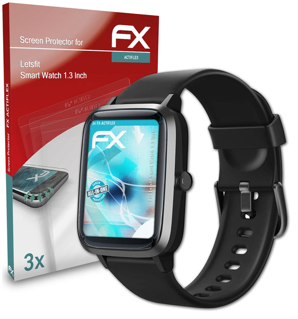 atFoliX FX-ActiFleX Displayschutzfolie für Letsfit Smart Watch (1.3 Inch)