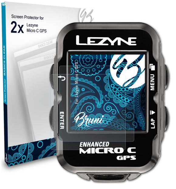 Bruni Basics-Clear Displayschutzfolie für Lezyne Micro C GPS