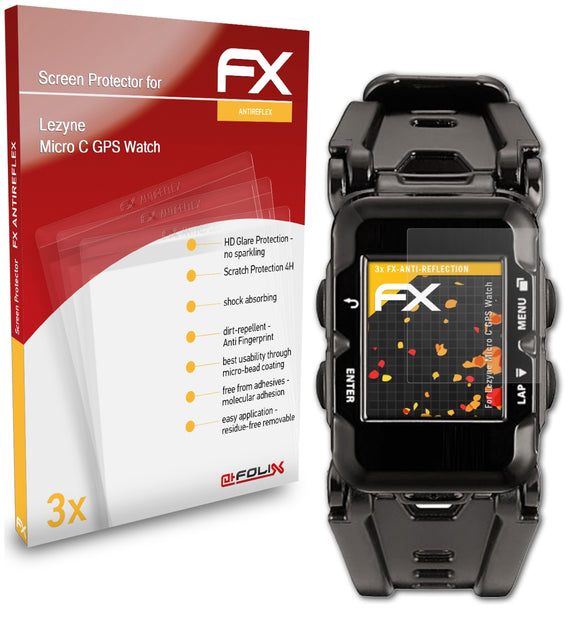 atFoliX FX-Antireflex Displayschutzfolie für Lezyne Micro C GPS Watch