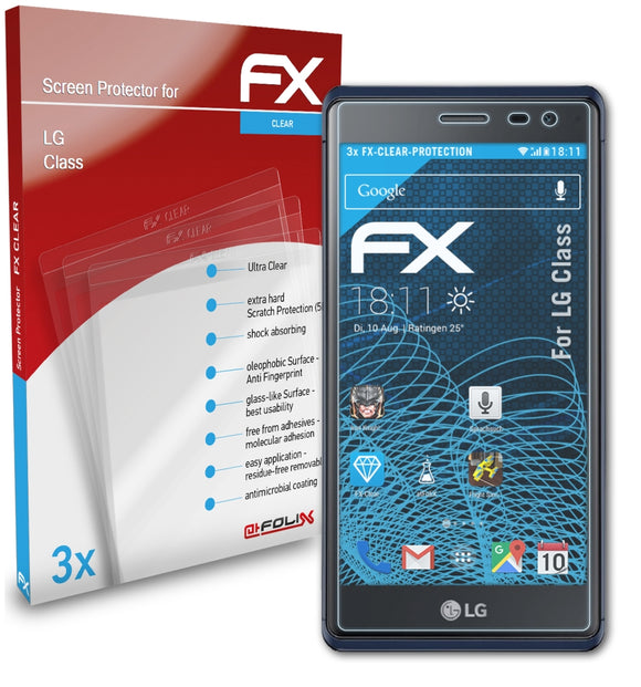 atFoliX FX-Clear Schutzfolie für LG Class