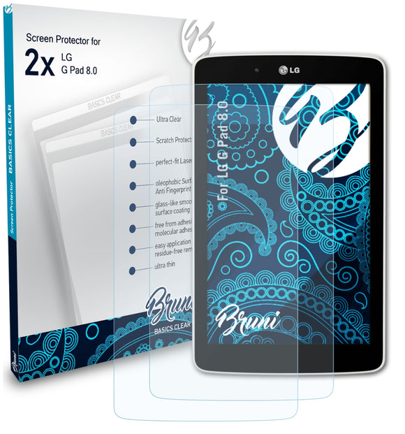 Bruni Basics-Clear Displayschutzfolie für LG G Pad 8.0