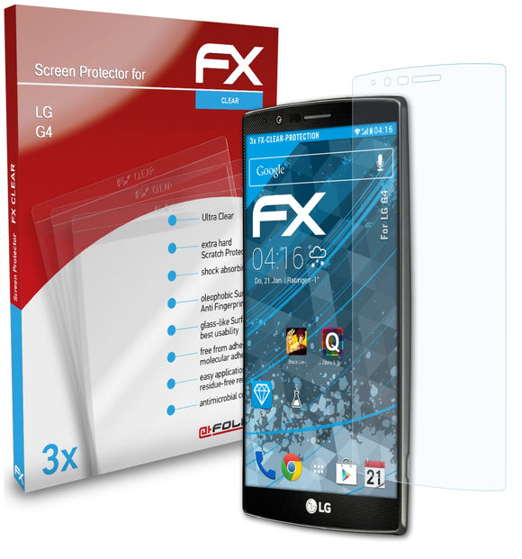 atFoliX FX-Clear Schutzfolie für LG G4
