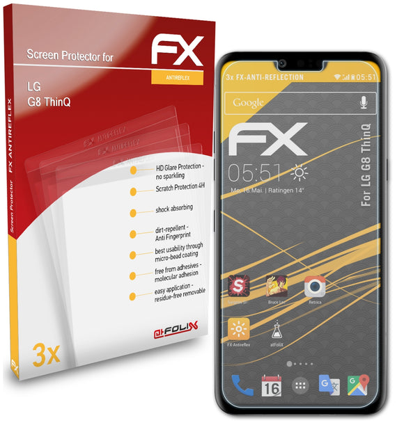 atFoliX FX-Antireflex Displayschutzfolie für LG G8 ThinQ