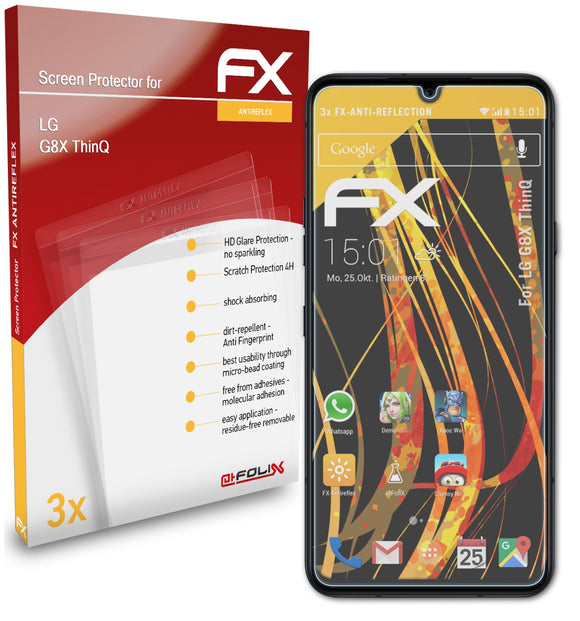 atFoliX FX-Antireflex Displayschutzfolie für LG G8X ThinQ