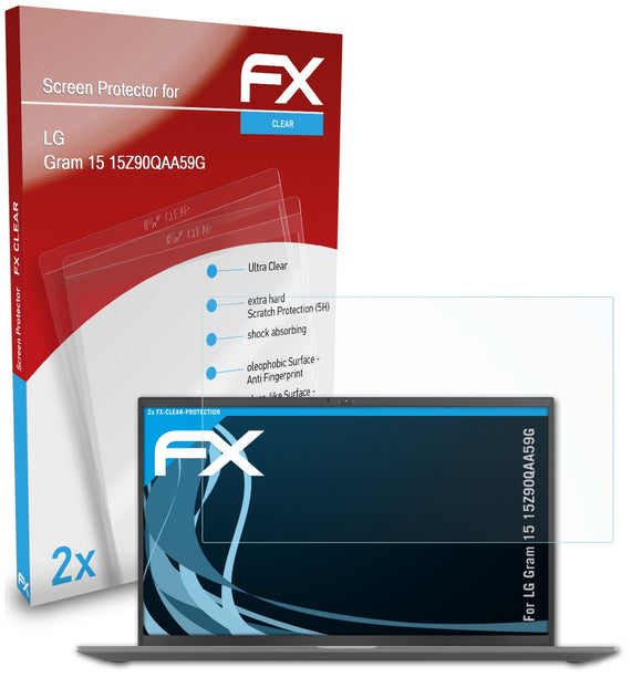 atFoliX FX-Clear Schutzfolie für LG Gram 15 (15Z90QAA59G)