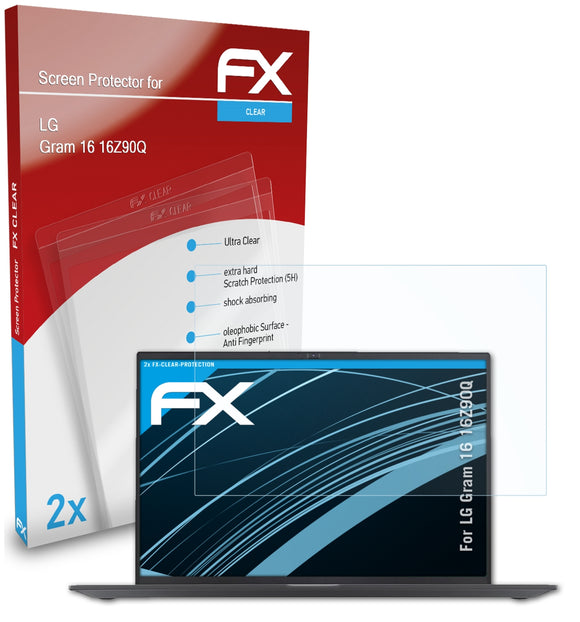 atFoliX FX-Clear Schutzfolie für LG Gram 16 (16Z90Q)