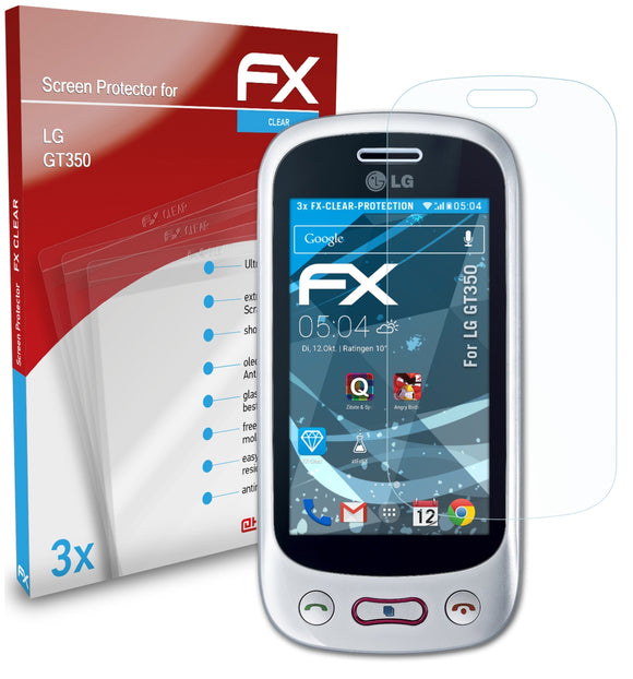 atFoliX FX-Clear Schutzfolie für LG GT350