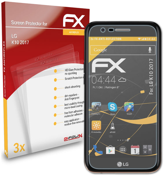 atFoliX FX-Antireflex Displayschutzfolie für LG K10 (2017)