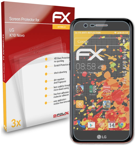 atFoliX FX-Antireflex Displayschutzfolie für LG K10 Novo